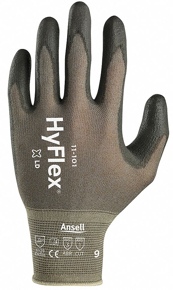 Coated Gloves,Polyurethane,Silver,PR