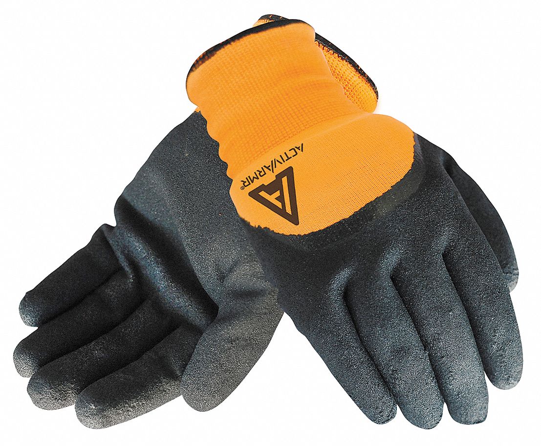 Cut Resistant Gloves,Black/Orange,10,PR