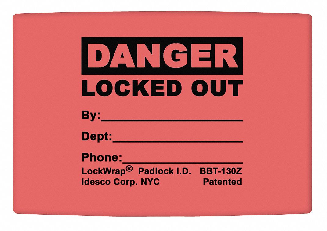 Padlock Label, 1.625inx1.5in, Olefin, PK25