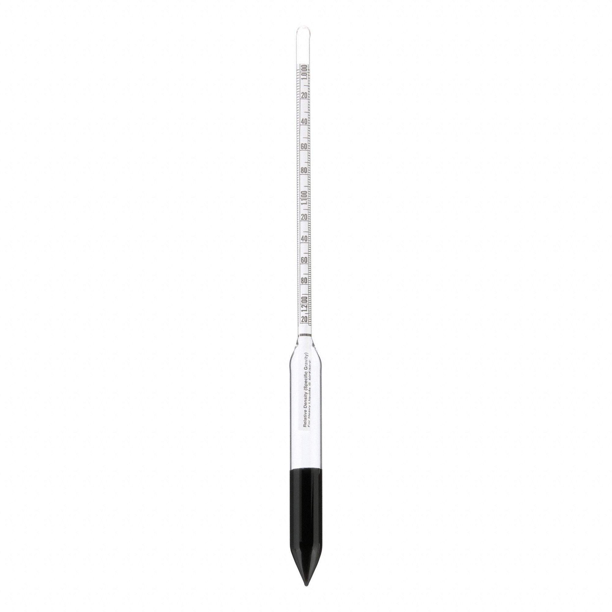 Specific Gravity Hydrometer: Specific Gravity Plain Form, 1.000/1.220, 0.002, Glass, +/-0.002