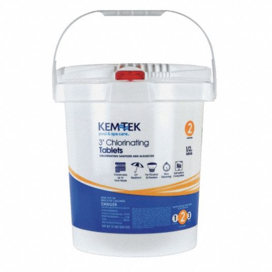 KEM TEK Chlorine 3 In.Tablets 20KR7426439047411 Grainger