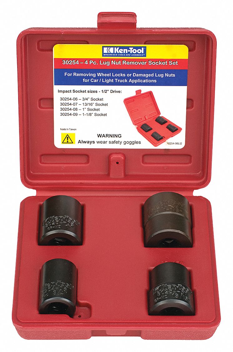 Ken Tool Lug Nut Remover Socket Set 20kr85 30254 Grainger