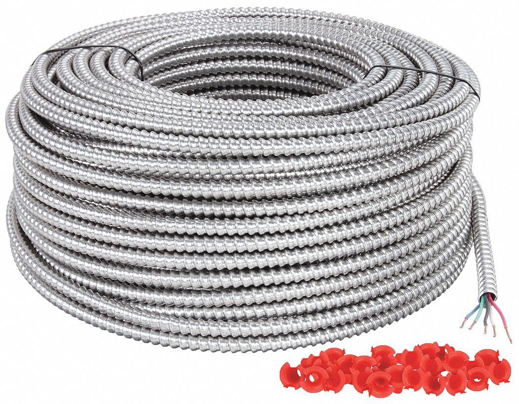 SOUTHWIRE, 14 AWG, 4 Conductors, Metal Clad Armored Cable