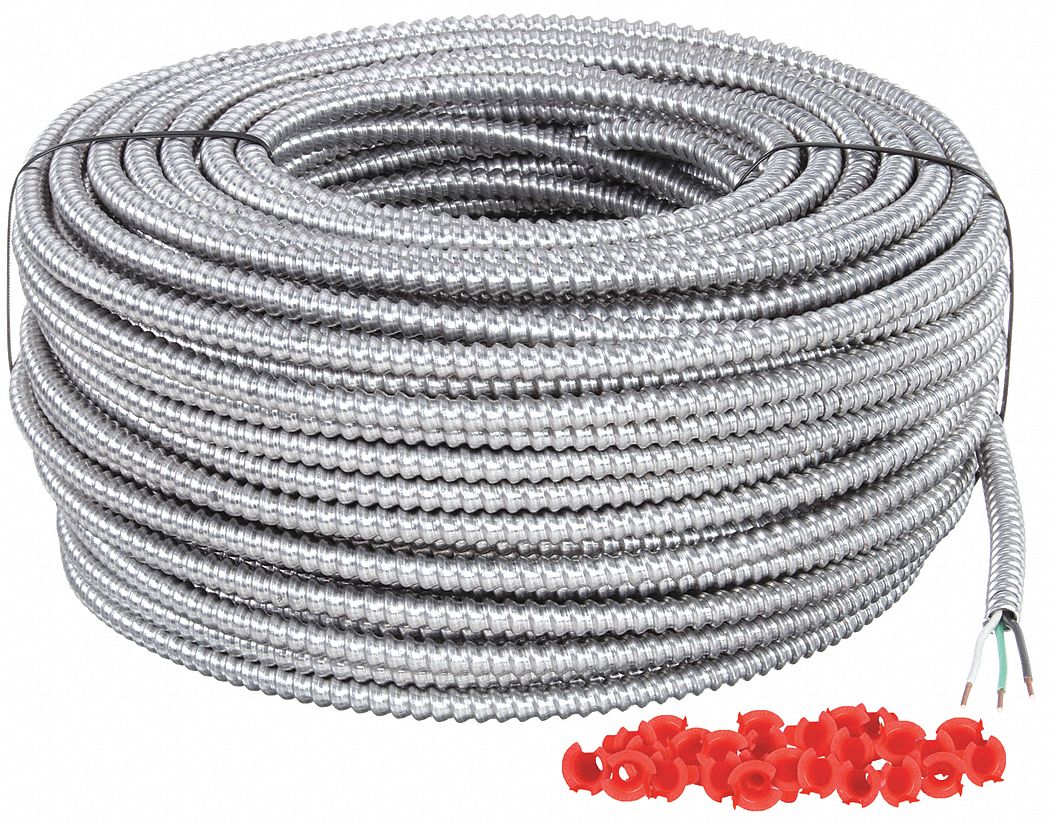 SOUTHWIRE, 12 AWG, 2 Conductors, Metal Clad Armored Cable
