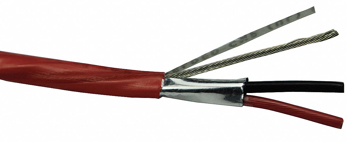 COMMUNICATION CABLE, 100 FT CABLE L, 7 STRANDS, 22 AWG, PLENUM, COMM CABLE, FEP, RED, FEP