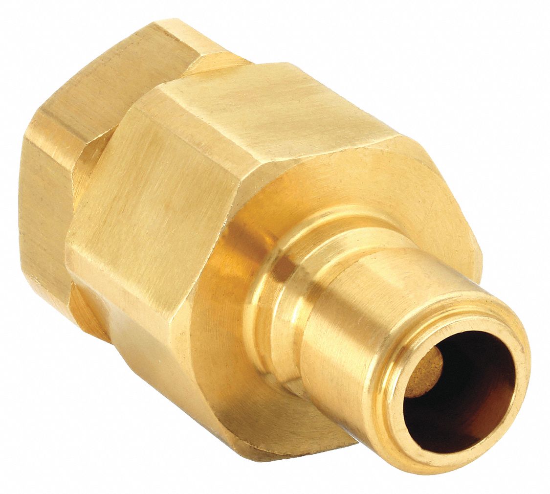 Hydraulic Quick Connect Hose Coupling: 3/8 in Coupling Size, Brass, Nitrile, Female NPTF
