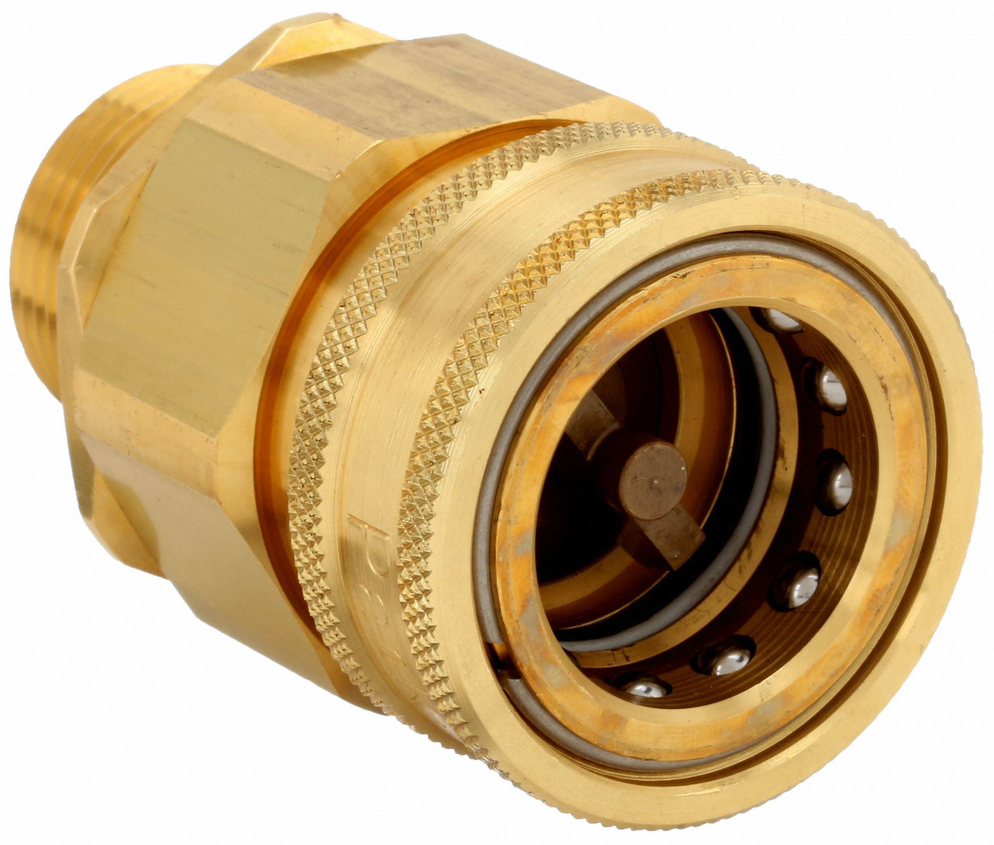 Hydraulic Quick Connect Hose Coupling: 1 in, Brass, 18.93 lpm Max. Flow Rate, Nitrile