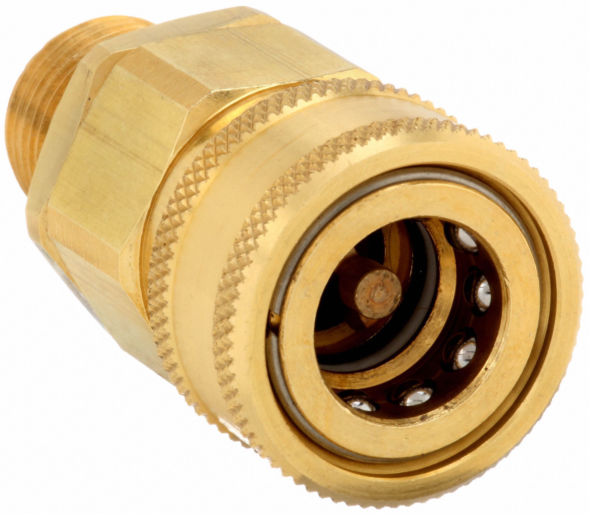 Hydraulic Quick Connect Hose Coupling: 1/2 in, Brass, 49.21 lpm Max. Flow Rate, MNPT