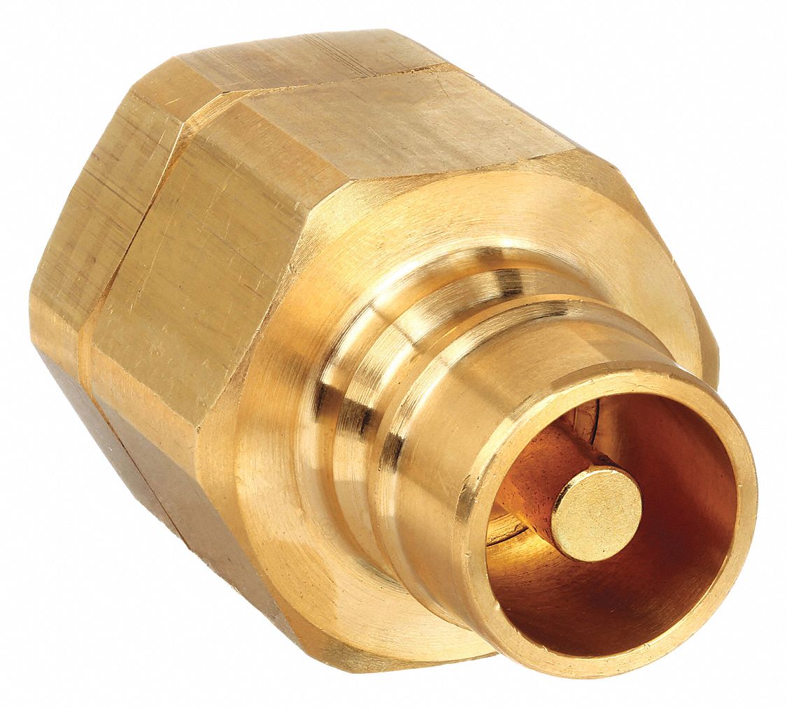 Hydraulic Quick Connect Hose Coupling: 1 in, Brass, 49.21 lpm Max. Flow Rate, Fluorocarbon