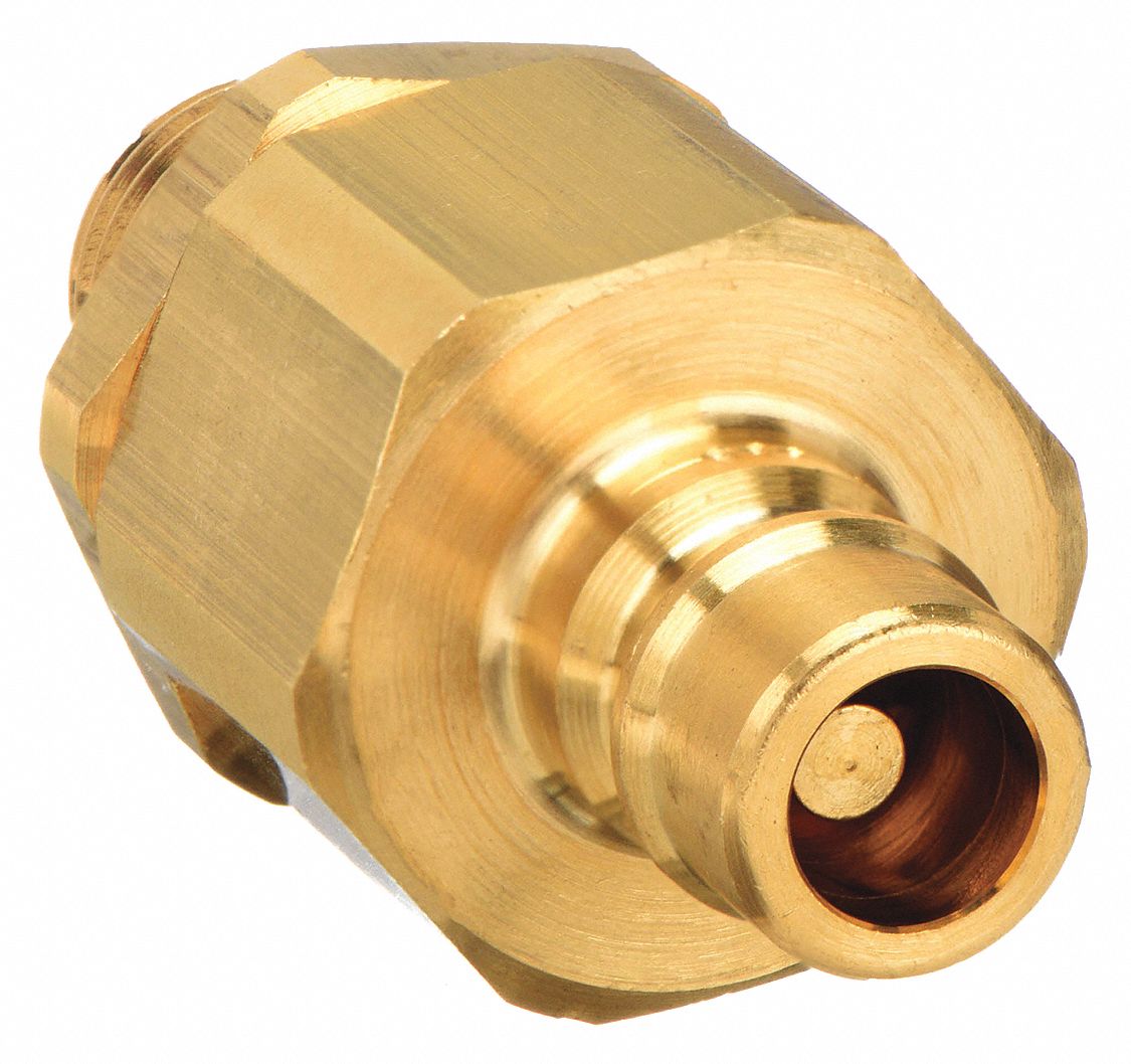Hydraulic Quick Connect Hose Coupling: 1/4 in, Brass, 49.21 lpm Max. Flow Rate, MNPT