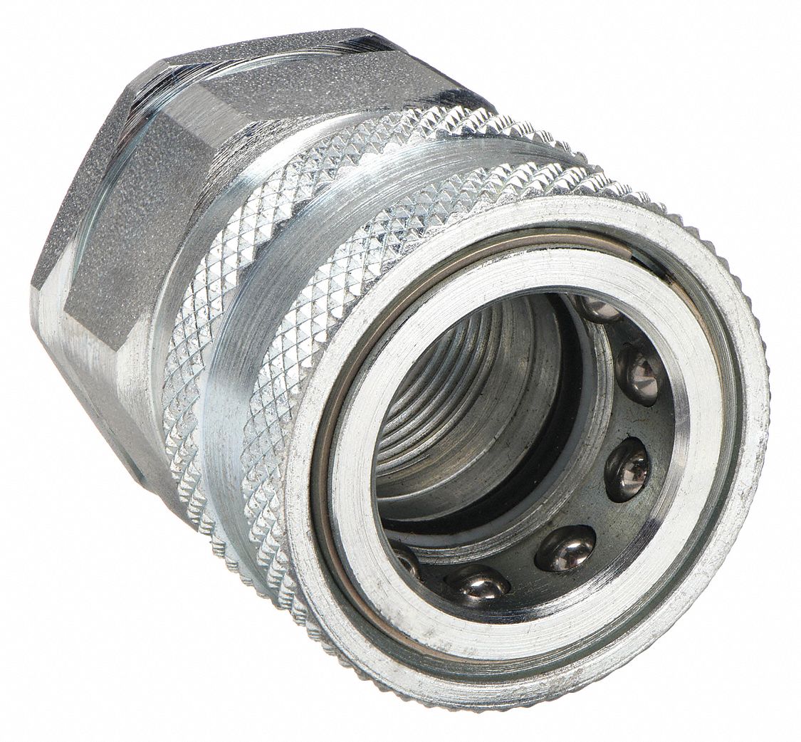HYDRAULIC QUICK CONNECT HOSE COUPLING, 1½ IN COUPLING SIZE, STEEL, NITRILE
