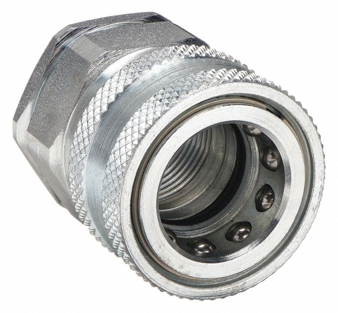 HYDRAULIC QUICK CONNECT HOSE COUPLING, 1¼ IN COUPLING SIZE, STEEL, NITRILE