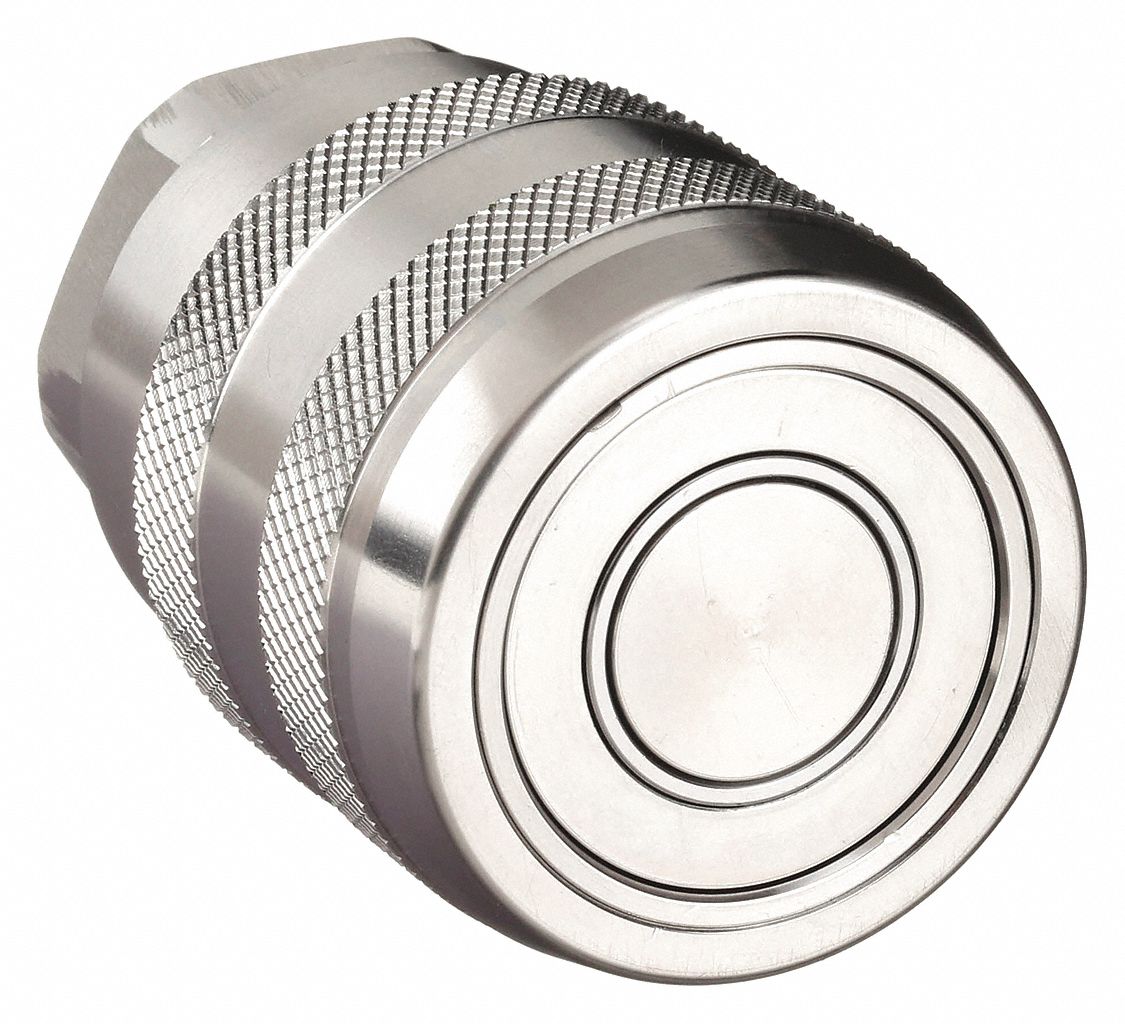 Hydraulic Quick Connect Hose Coupling: 1 in Coupling Size, High Pressure Stainless Steel