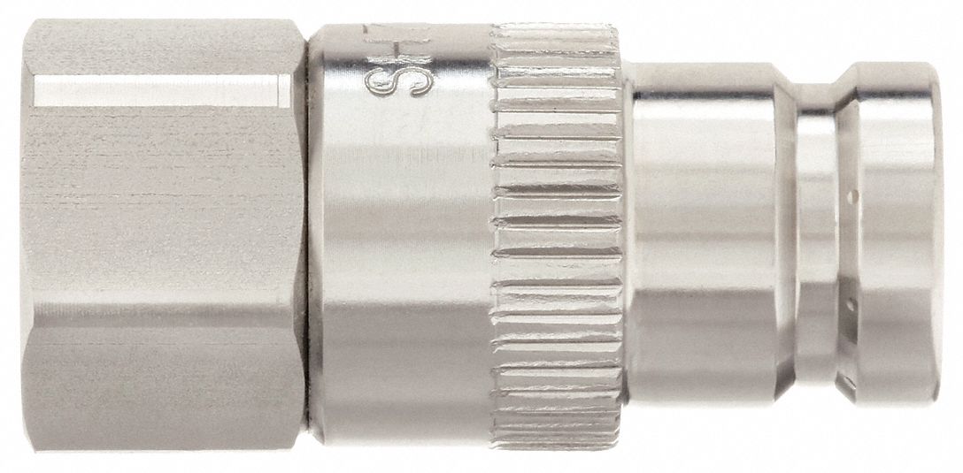 Hydraulic Quick Connect Hose Coupling: 1/4 in Coupling Size, High Pressure Stainless Steel