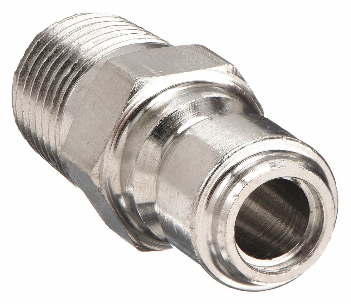 Hydraulic Quick Connect Hose Coupling: 1/4 in Coupling Size, 316 Stainless Steel, Nitrile