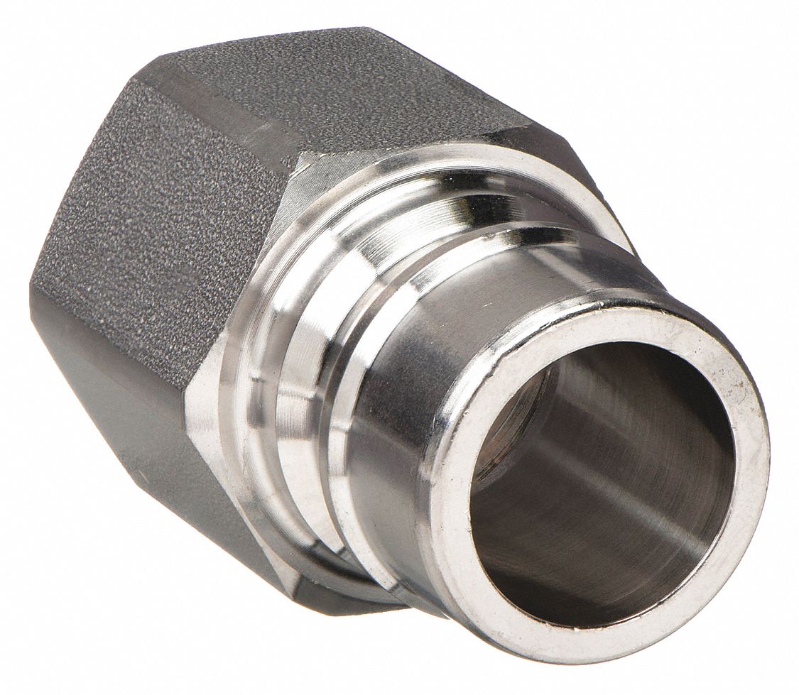 HYDRAULIC QUICK CONNECT HOSE COUPLING, ¾ IN COUPLING SIZE, 316 STAINLESS STEEL, NITRILE