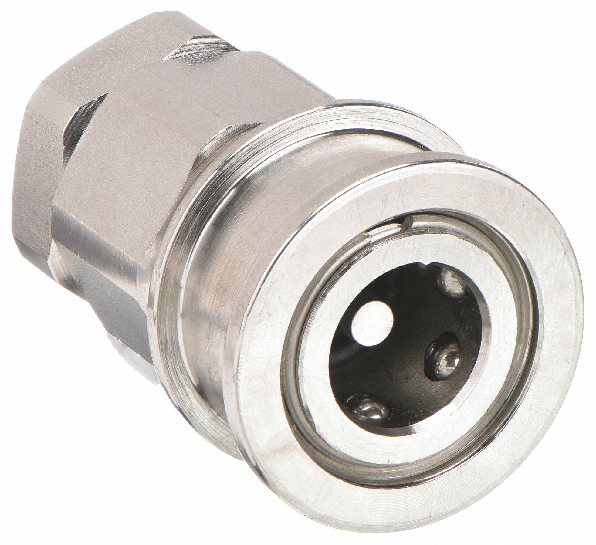 Hydraulic Quick Connect Hose Coupling: 1/4 in Coupling Size, 316 Stainless Steel, Nitrile