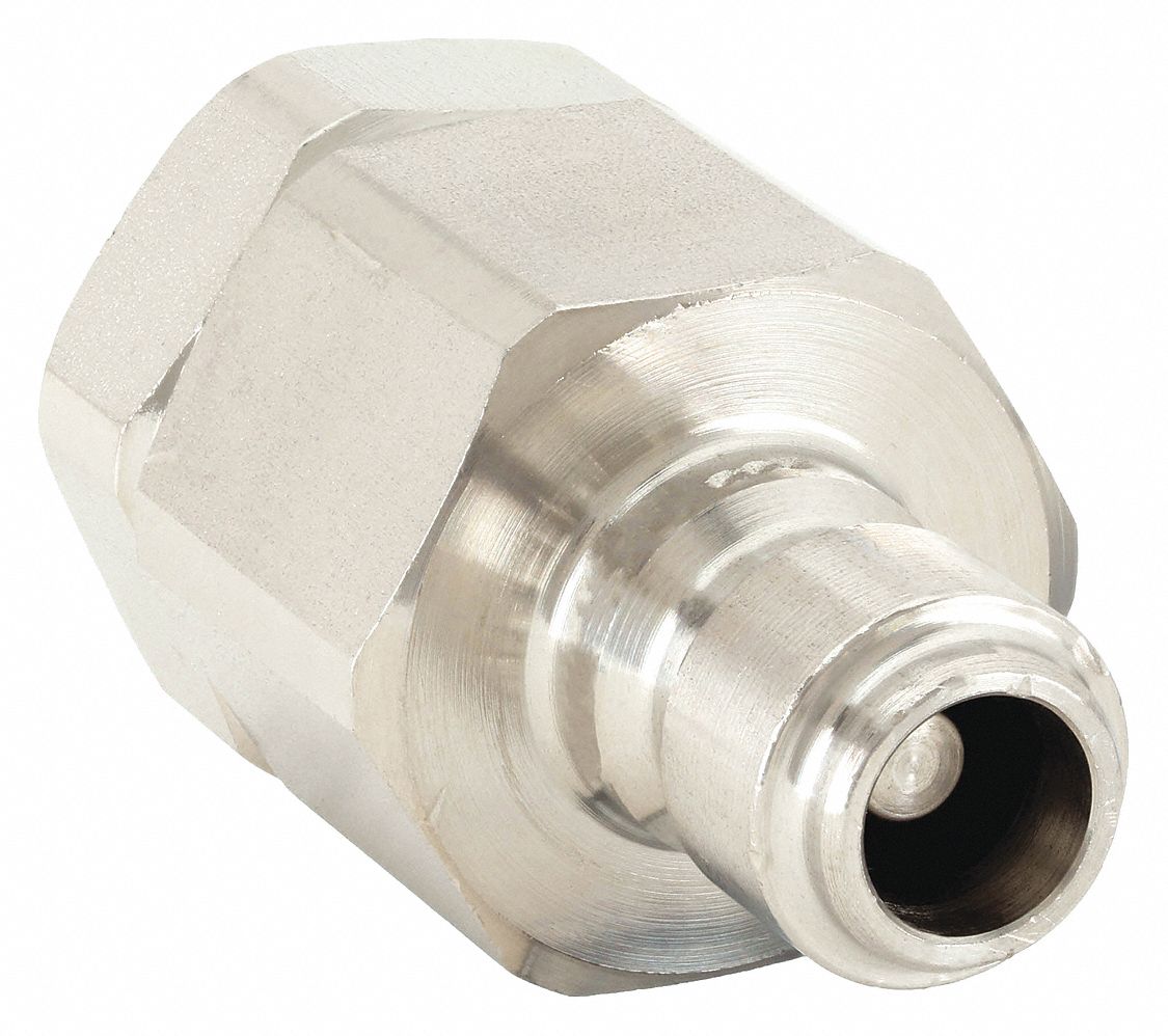 Hydraulic Quick Connect Hose Coupling: 1/4 in Coupling Size, 316 Stainless Steel, Nitrile
