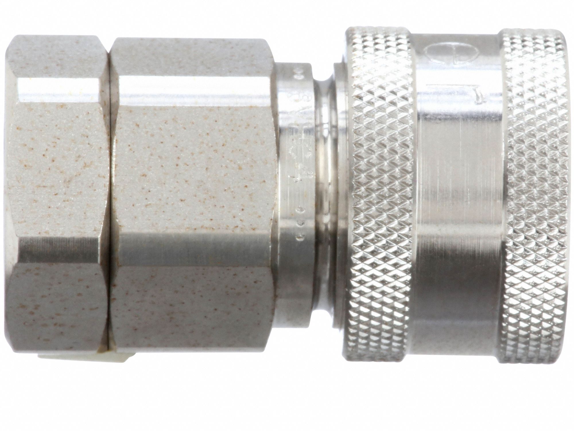 Hydraulic Quick Connect Hose Coupling: 1/4 in, 316 Stainless Steel, 1/8"-27 Thread Size