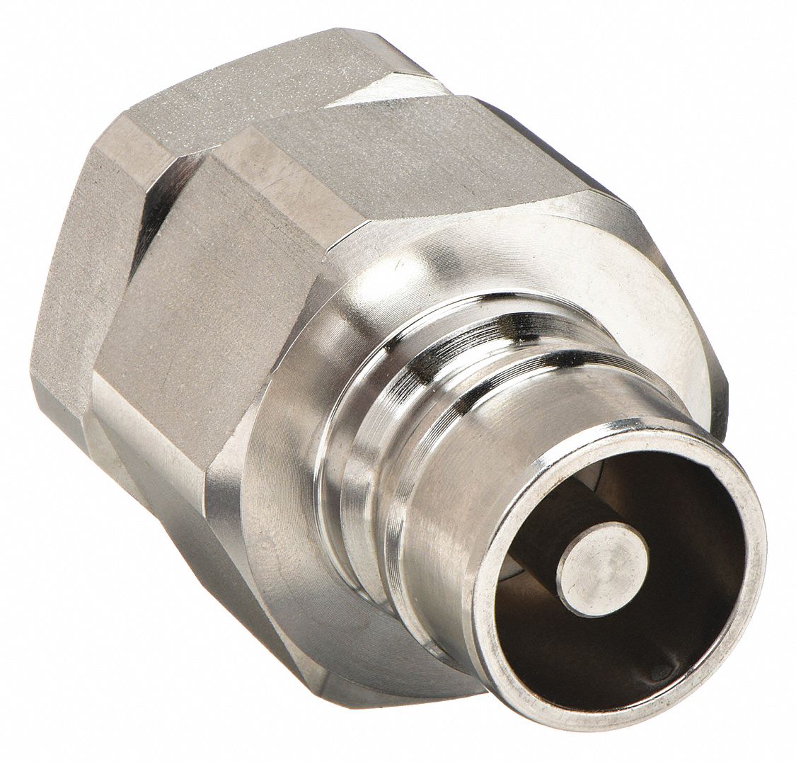HYDRAULIC QUICK CONNECT HOSE COUPLING, ½ IN COUPLING SIZE, 316 STAINLESS STEEL, NITRILE