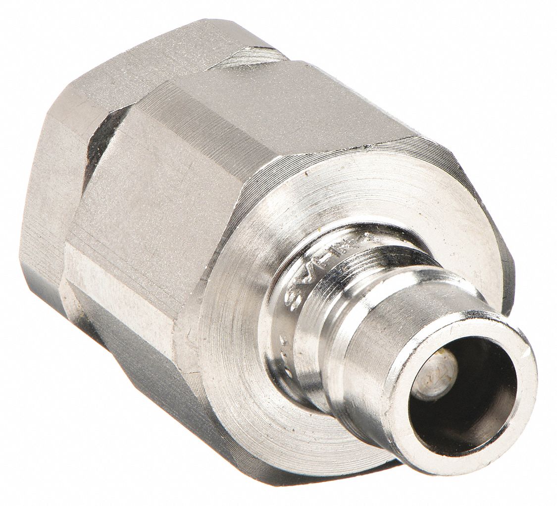 HYDRAULIC QUICK CONNECT HOSE COUPLING, ¼ IN COUPLING SIZE, 316 STAINLESS STEEL, NITRILE