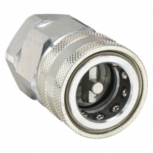 SNAP-TITE Hydraulic Quick Connect Hose Coupling: 1/4 in Coupling Size,  Steel, 1/4-18 Thread Size