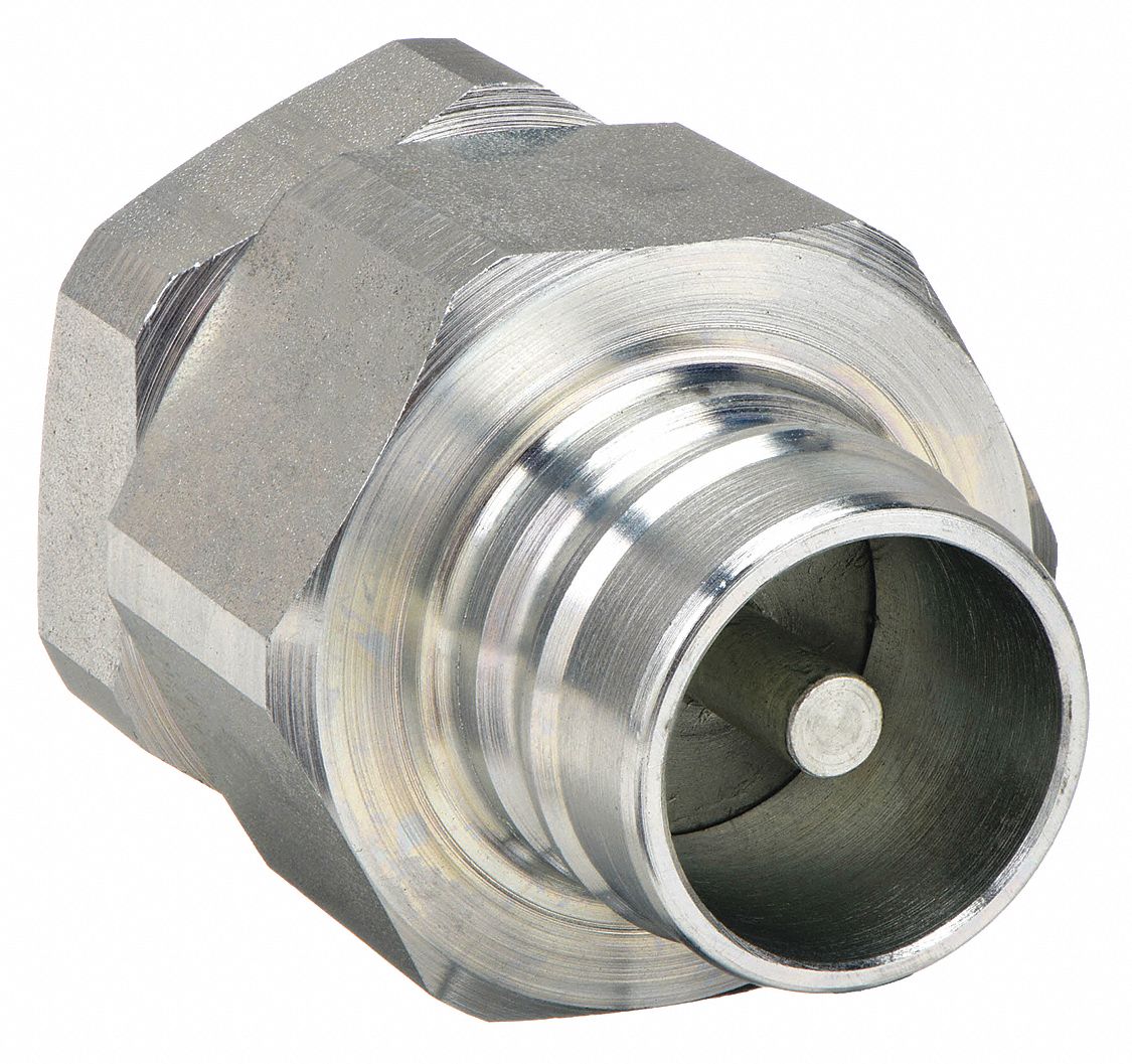 Hydraulic Quick Connect Hose Coupling: 3/4 in, Steel, 94.64 lpm Max. Flow Rate, Nitrile