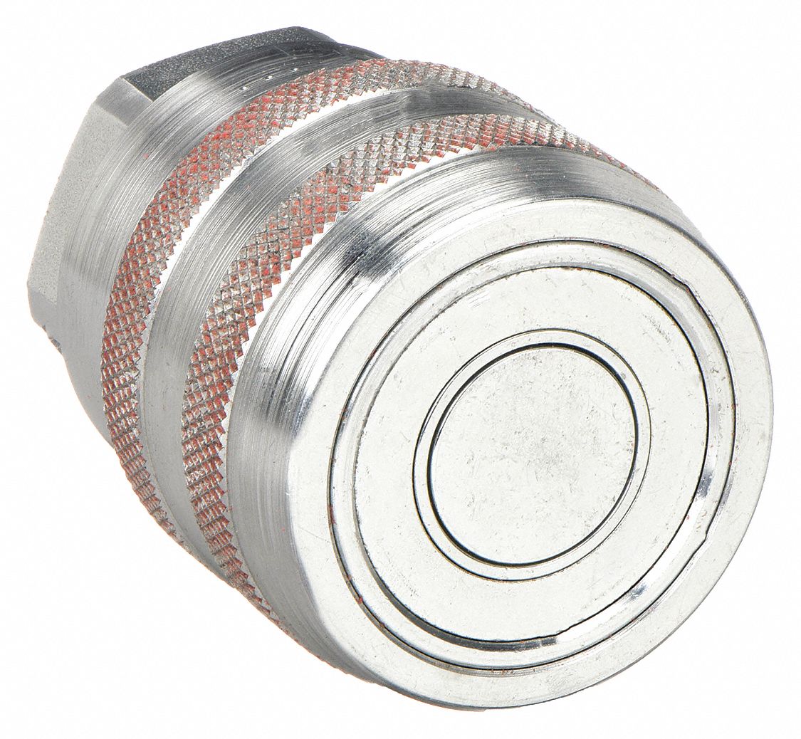 Hydraulic Quick Connect Hose Coupling: 1 in Coupling Size, Steel, Nitrile, Female NPTF