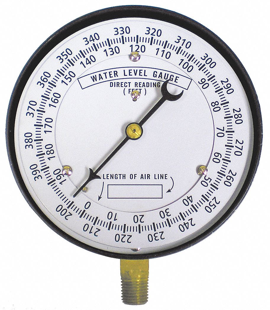 gauge level water well feet gauges flow grainger accuracy npt range pressure test close clamp mounting panel