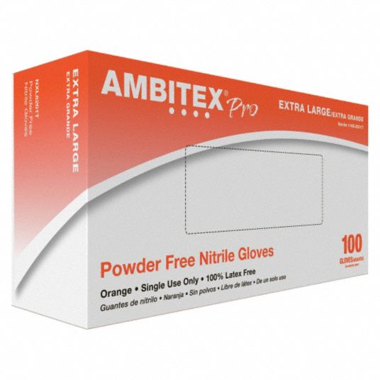 AMBITEX, XL, 5 mil, Disposable Gloves 43XF59NXL6201T Grainger