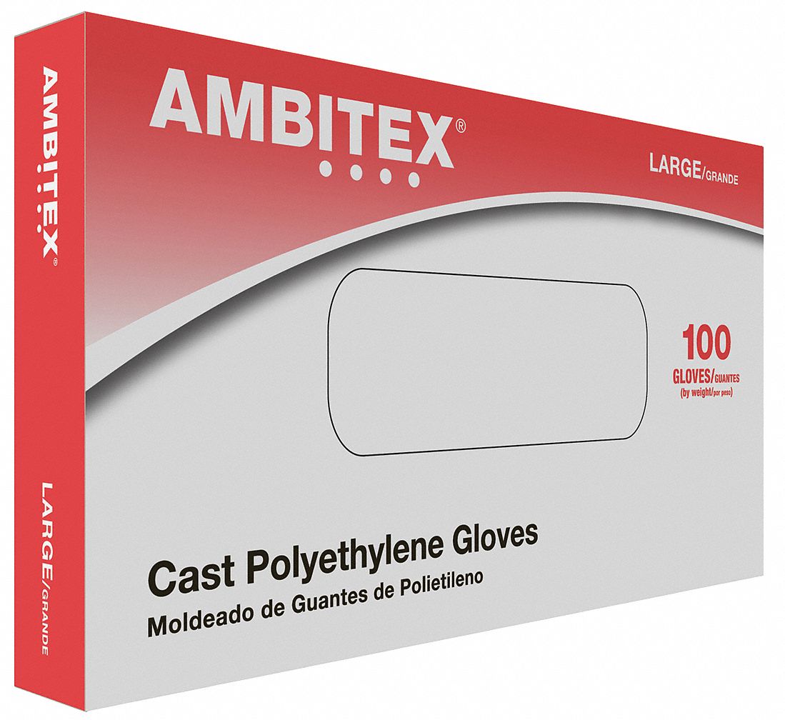 Disposable Gloves,Polyethylene,M,PK100
