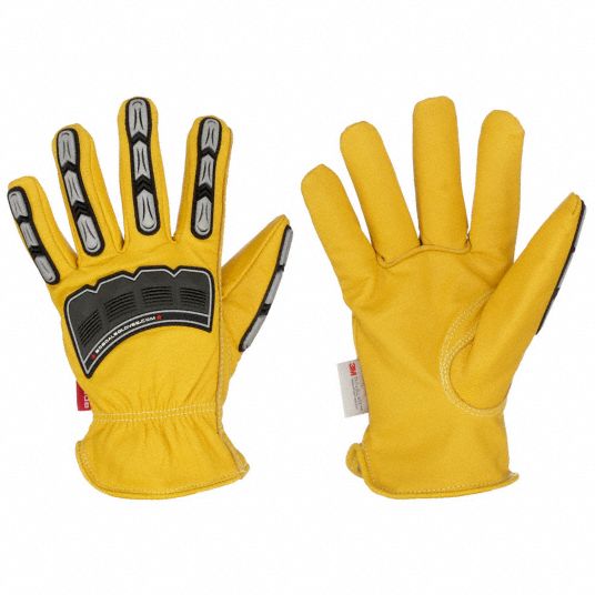 Kevlar Lined Leather Gloves with Knuckle Protection