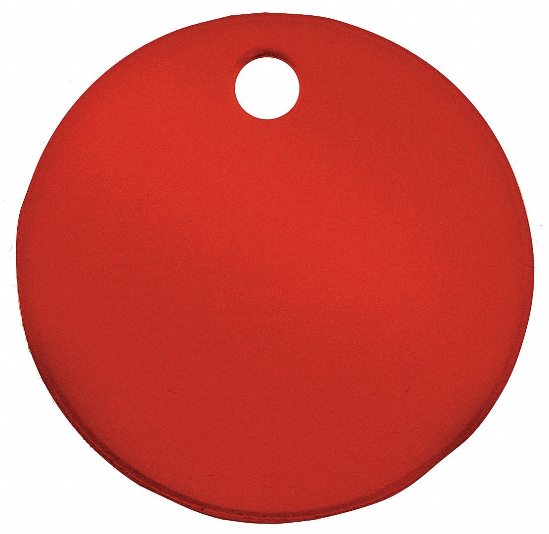 Blank Tag, Aluminum, 2in H, 2in W, Red, PK5