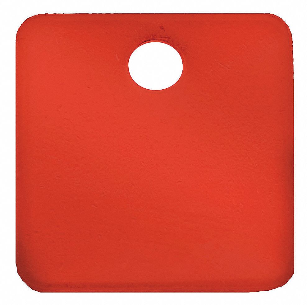 Blank Tag, Aluminum, 1in H, 1in W, Red, PK5