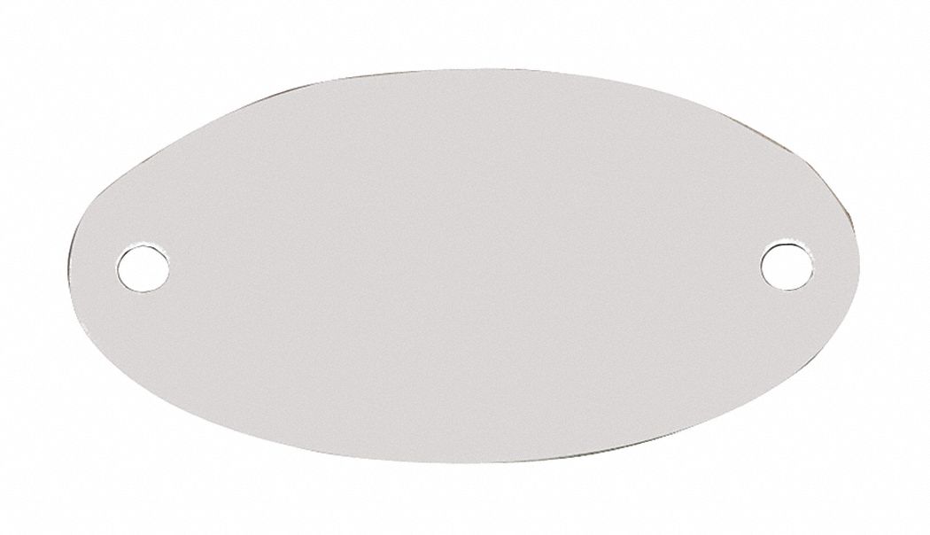 Blank Tag, SS, 1in H, 1 7/8in W, Silver, PK10