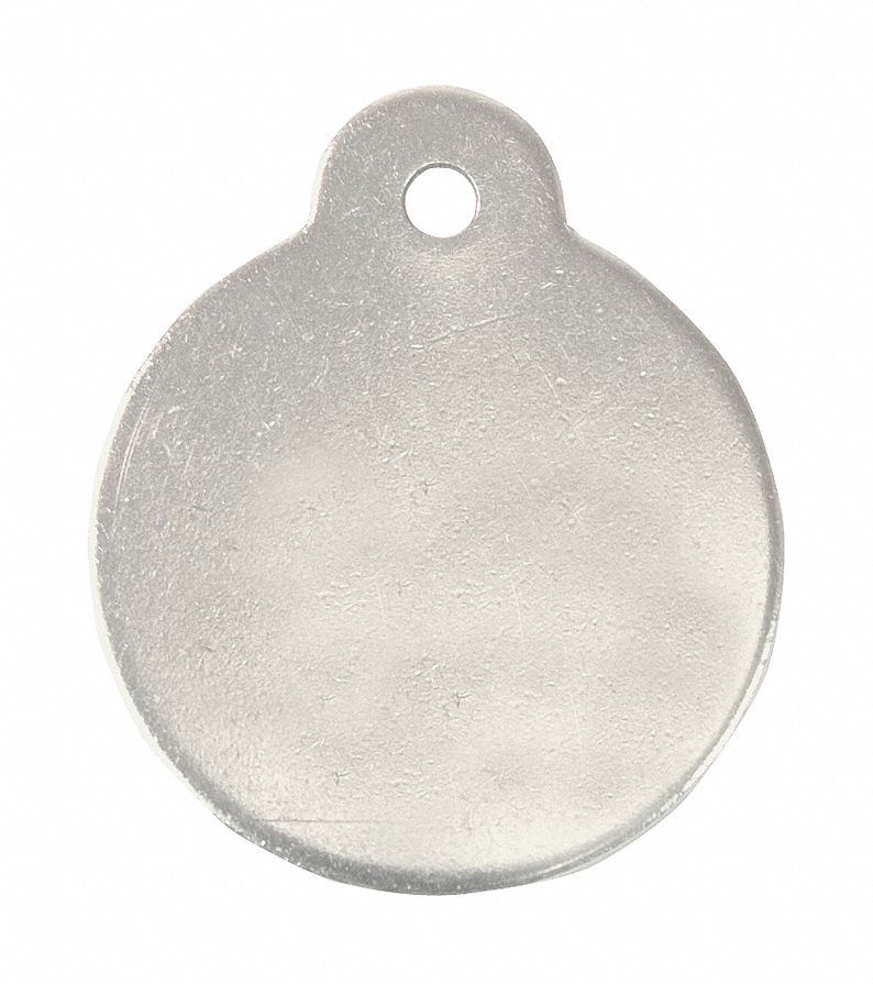 Blank Tag, SS, 1in H, 1in W, Silver, PK10