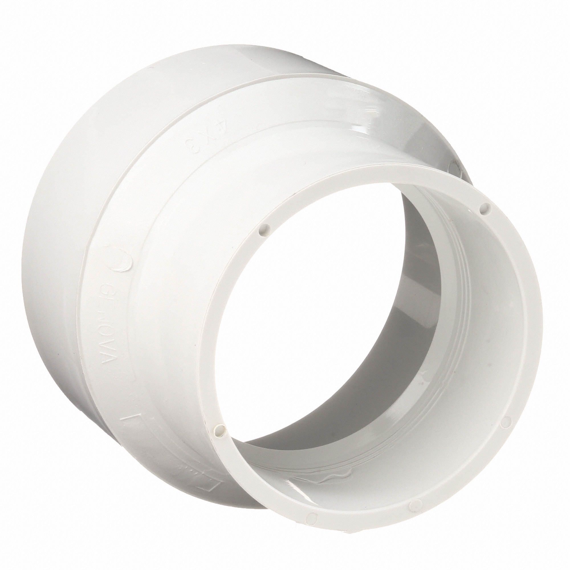 GRAINGER APPROVED PVC Reducing Coupling, Hub, 4 in x 3 in Pipe Size
