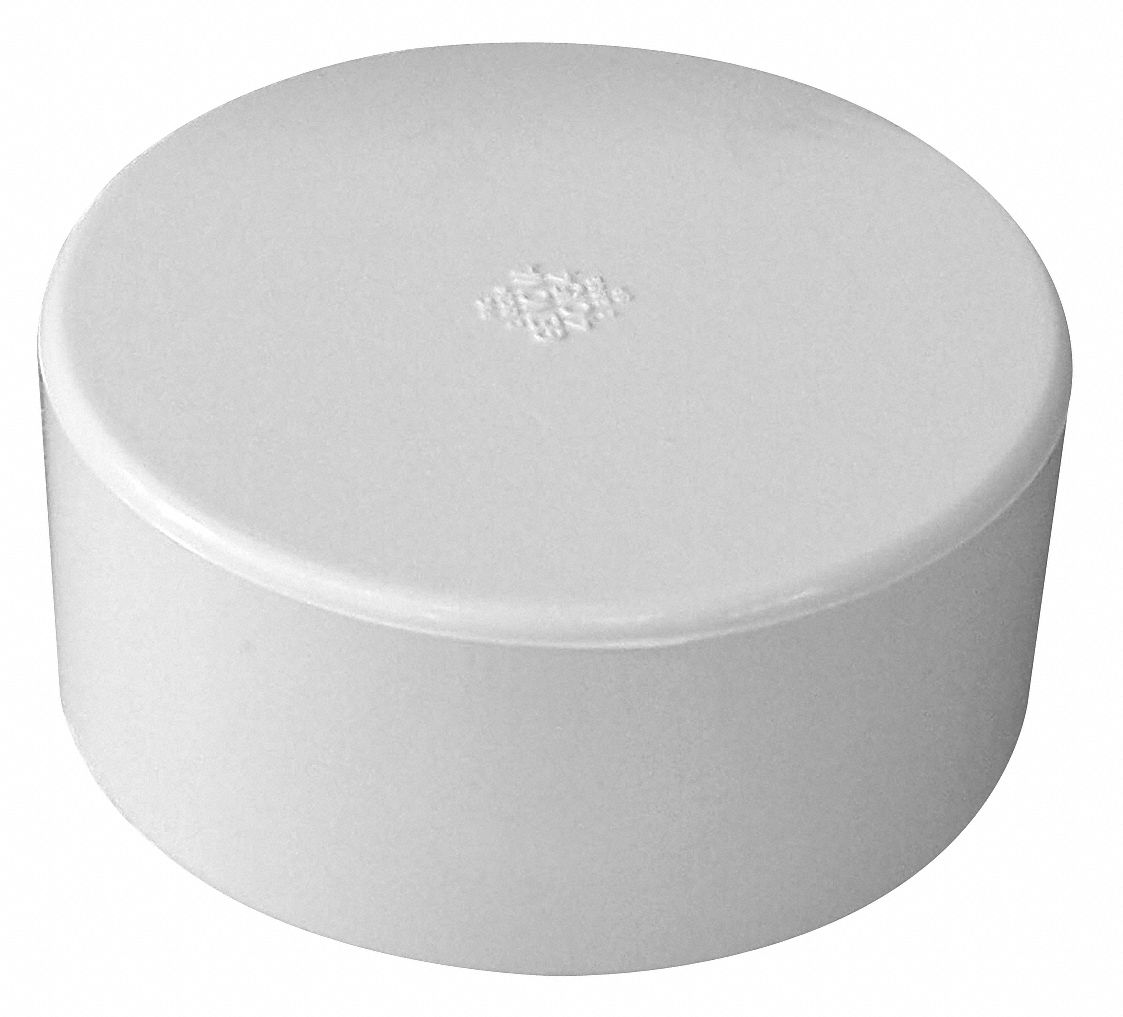 GENOVA PVC Cap, Hub, 3 in Pipe Size Pipe Fitting 20LU3840153