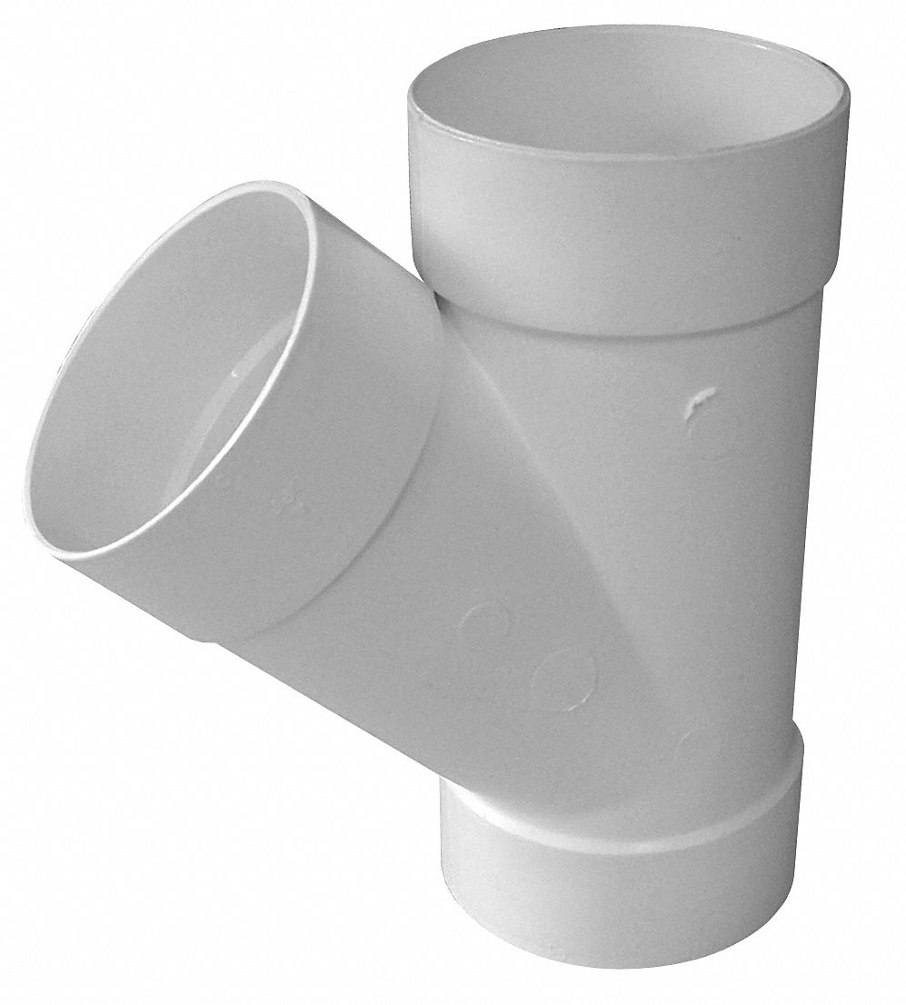 GENOVA PVC Wye, Hub, 4 in Pipe Size Pipe Fitting 20LU5141040