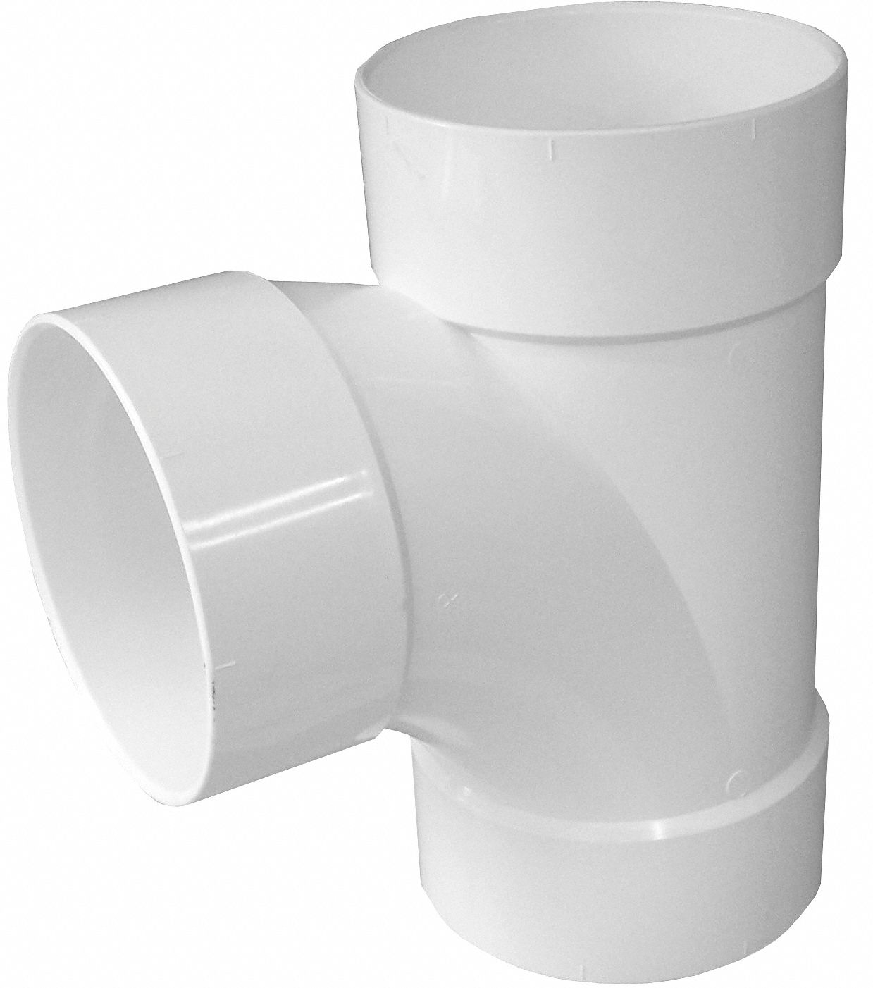 GRAINGER APPROVED PVC Sanitary Tee, Hub, 6 in Pipe Size Pipe Fitting