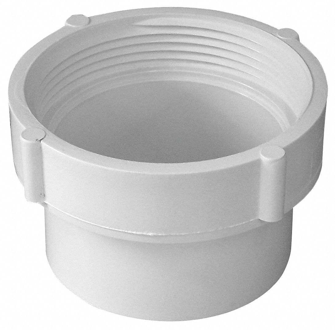GRAINGER APPROVED PVC Fitting Cleanout Body, Spigot x FIP, 3 in Pipe