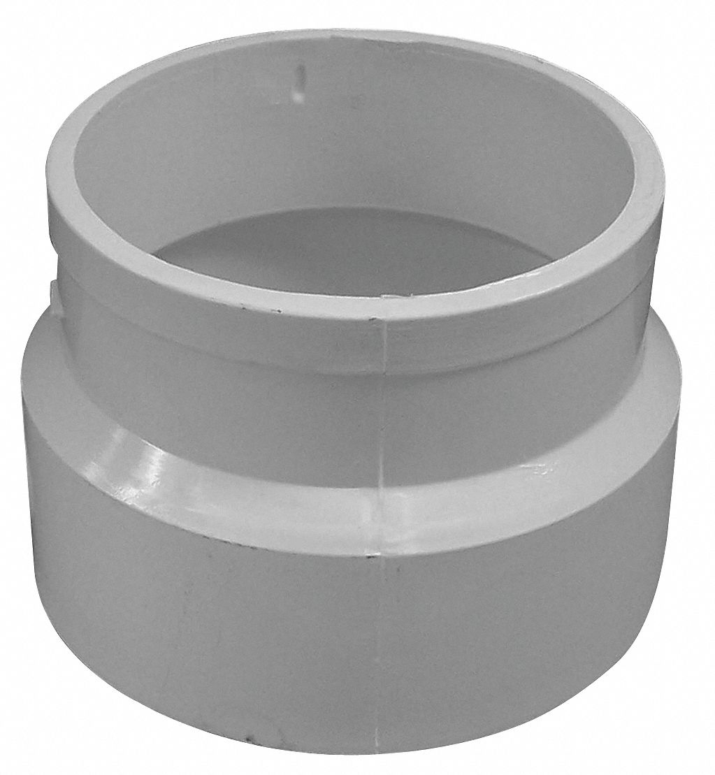 GRAINGER APPROVED No Hub Adapter, PVC, 4in., Hub x Spigot 20LU77