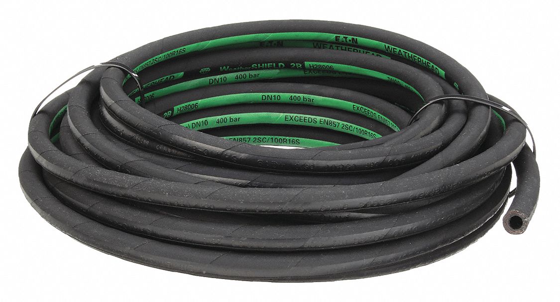 Hydraulic Hose: 5, 800 psi, 3/8 in Hose Inside Dia., 7/8 in Hose Outside Dia., 50 ft Hose Lg, Black