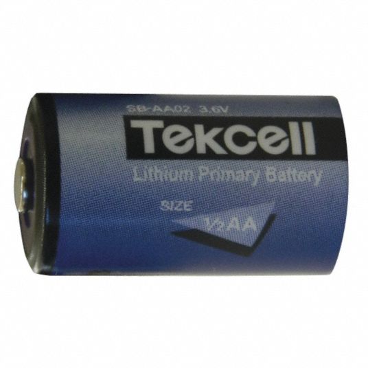 LASCAR 1/2 AA Battery, 3.6V DC, Lithium, Button, 1,200 mAh 20PD32BAT