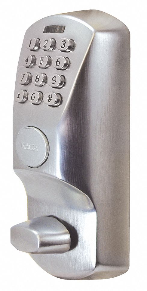 Electronic Keyless Deadbolt: Auxiliary, Keypad, Cylindrical Mounting, Solid Cast, E1500
