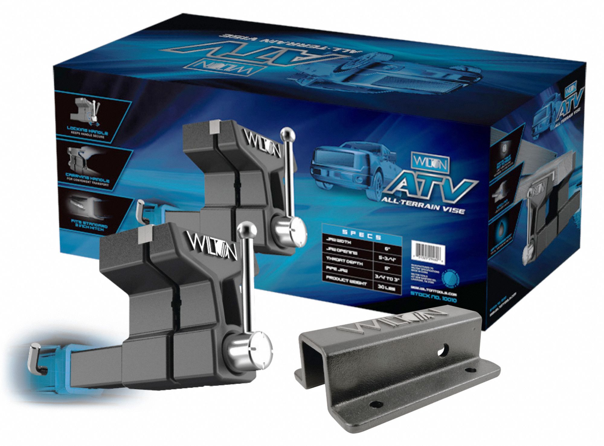 WILTON Heavy Duty Truck Hitch Vise, 6 in Jaw Width, 5 3/4 in Max. Opening, 5 in Throat Depth