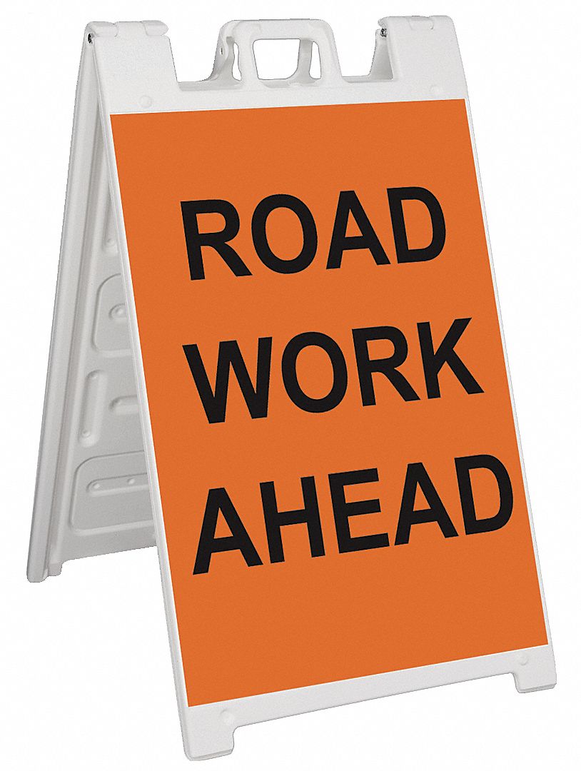 Barricade Sign: 45 in Overall Ht, 25 in x 45 in, Engineer, Reflective, 25 in Beam Wd