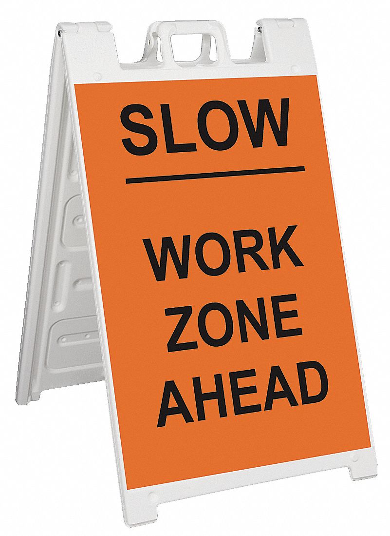 Barricade Sign: 45 in Overall Ht, 25 in x 45 in, Engineer, Reflective, 25 in Beam Wd