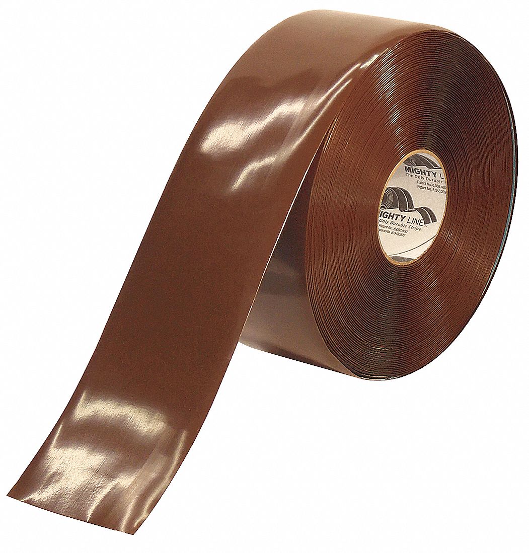 MIGHTY LINE Industrial Floor Tape, Solid, Continuous Roll, 4 in Width