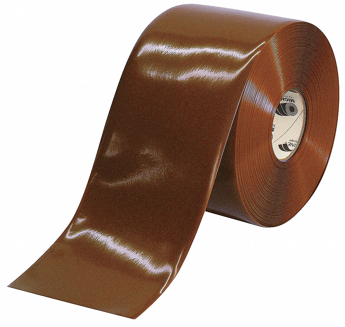 Floor Marking Tape: Extra-Durable, Solid, Brown, 6 in x 100 ft, 50 mil Tape Thick, Mighty Line®